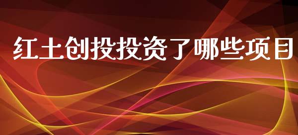 红土创投投资了哪些项目_https://m.15771688.com_期货开户_第1张
