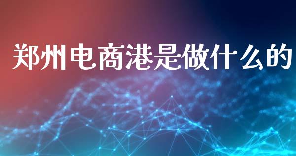 郑州电商港是做什么的_https://m.15771688.com_期货手续费_第1张