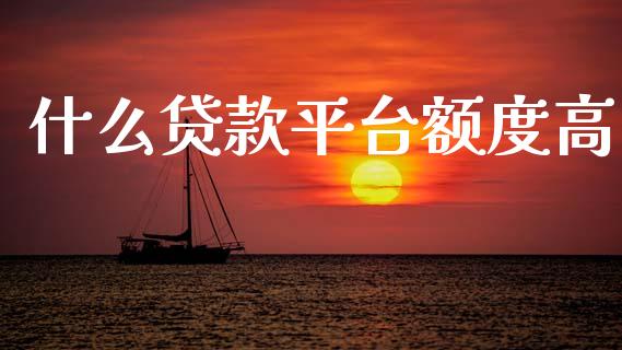 什么贷款平台额度高_https://m.15771688.com_期货手续费_第1张