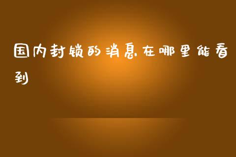 国内封锁的消息在哪里能看到_https://m.15771688.com_美国道指_第1张