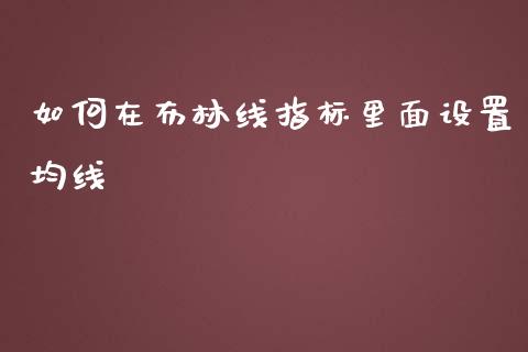 如何在布林线指标里面设置均线_https://m.15771688.com_道指实时行情_第1张