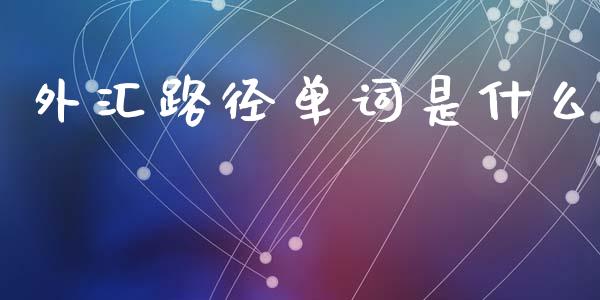 外汇路径单词是什么_https://m.15771688.com_期货开户_第1张