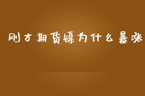 刚才期货镍为什么暴涨_https://m.15771688.com_期货手续费_第1张