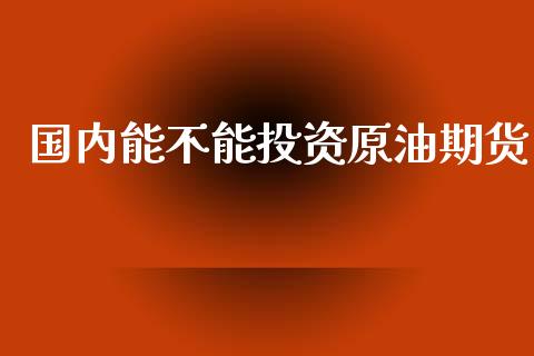 国内能不能投资原油期货_https://m.15771688.com_道指实时行情_第1张