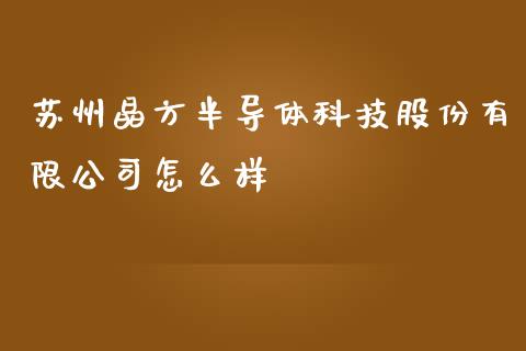 苏州晶方半导体科技股份有限公司怎么样_https://m.15771688.com_美国道指_第1张