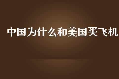 中国为什么和美国买飞机_https://m.15771688.com_期货手续费_第1张