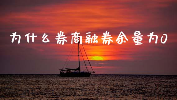 为什么券商融券余量为0_https://m.15771688.com_期货开户_第1张