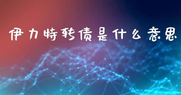 伊力特转债是什么意思_https://m.15771688.com_美国道指_第1张