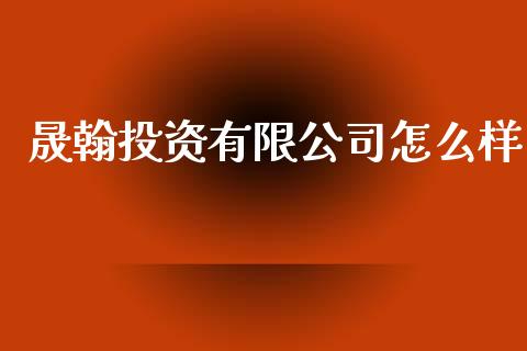 晟翰投资有限公司怎么样_https://m.15771688.com_期货手续费_第1张