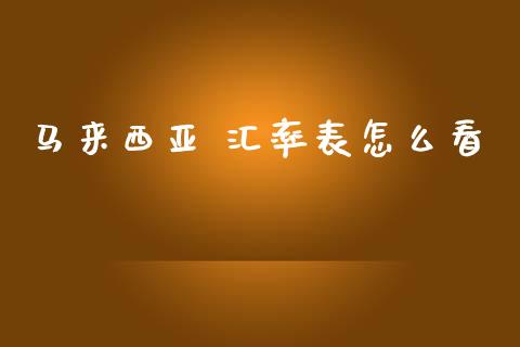 马来西亚 汇率表怎么看_https://m.15771688.com_美国道指_第1张