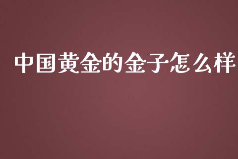 中国黄金的金子怎么样_https://m.15771688.com_期货开户_第1张