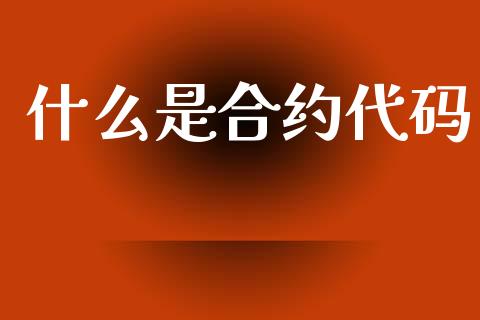 什么是合约代码_https://m.15771688.com_期货开户_第1张