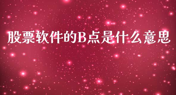 股票软件的B点是什么意思_https://m.15771688.com_期货手续费_第1张