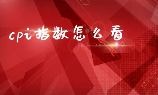 cpi指数怎么看_https://m.15771688.com_美国道指_第1张