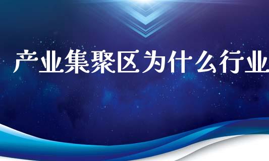 产业集聚区为什么行业_https://m.15771688.com_期货手续费_第1张
