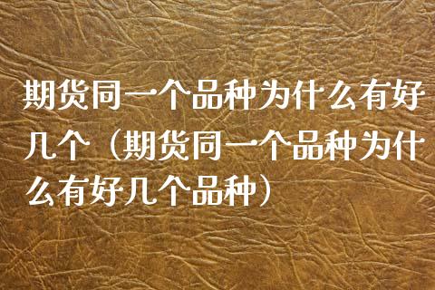 期货同一个品种为什么有好几个（期货同一个品种为什么有好几个品种）_https://m.15771688.com_美国道指_第1张