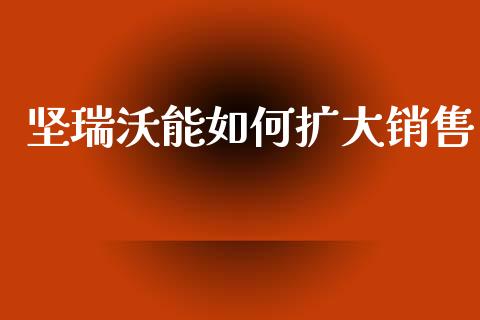 坚瑞沃能如何扩大销售_https://m.15771688.com_期货手续费_第1张