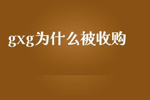 gxg为什么被收购_https://m.15771688.com_道指实时行情_第1张