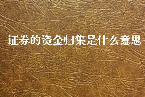 证券的资金归集是什么意思_https://m.15771688.com_道指实时行情_第1张