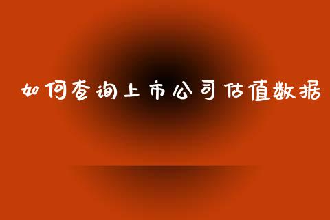 如何查询上市公司估值数据_https://m.15771688.com_期货手续费_第1张