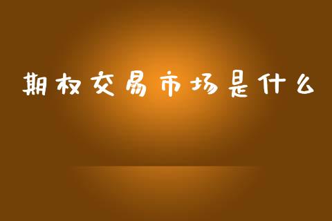 期权交易市场是什么_https://m.15771688.com_期货手续费_第1张