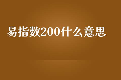 易指数200什么意思_https://m.15771688.com_期货手续费_第1张
