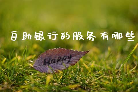 自助银行的服务有哪些_https://m.15771688.com_美国道指_第1张