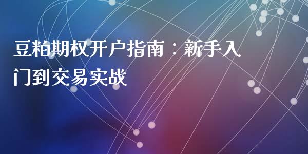 豆粕期权开户指南：新手入门到交易实战_https://m.15771688.com_道指实时行情_第1张