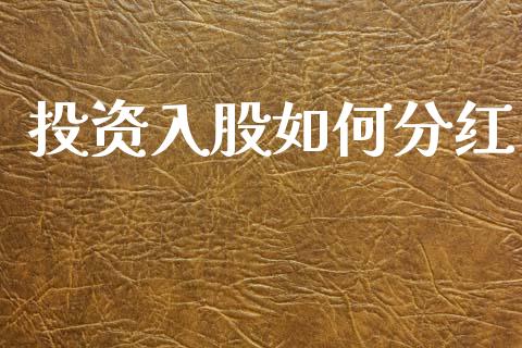 投资入股如何分红_https://m.15771688.com_美国道指_第1张