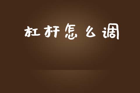 杠杆怎么调_https://m.15771688.com_期货开户_第1张