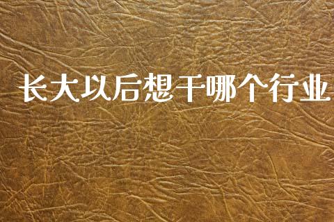 长大以后想干哪个行业_https://m.15771688.com_期货手续费_第1张