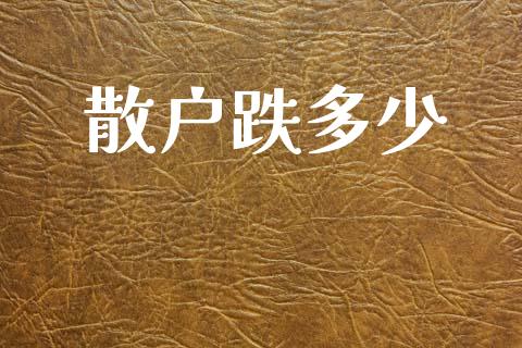 散户跌多少_https://m.15771688.com_美国道指_第1张