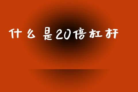 什么是20倍杠杆_https://m.15771688.com_期货开户_第1张