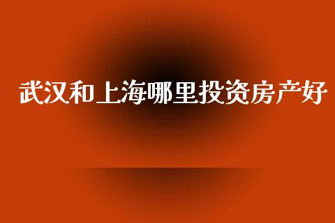 武汉和上海哪里投资房产好_https://m.15771688.com_美国道指_第1张