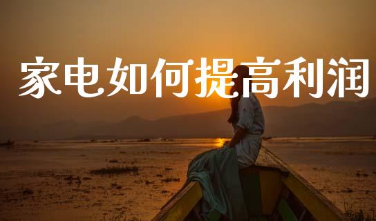 家电如何提高利润_https://m.15771688.com_期货开户_第1张