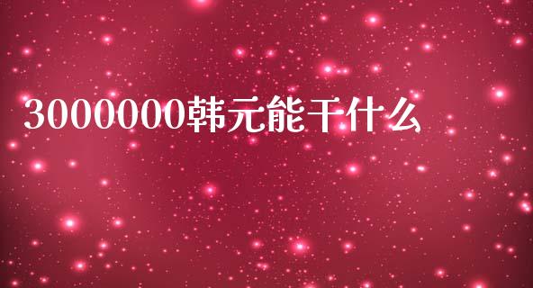 3000000韩元能干什么_https://m.15771688.com_期货手续费_第1张