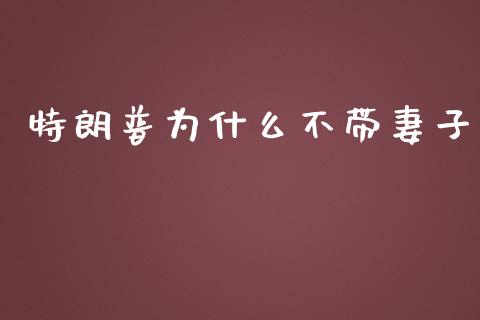 特朗普为什么不带妻子_https://m.15771688.com_期货手续费_第1张