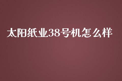太阳纸业38号机怎么样_https://m.15771688.com_道指实时行情_第1张
