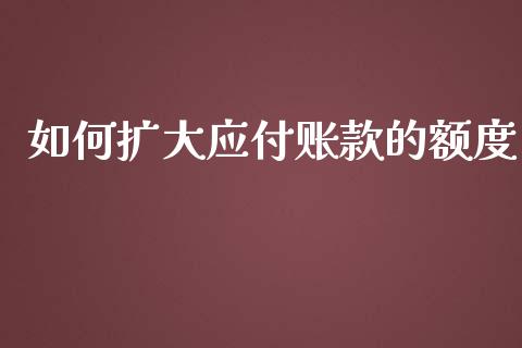 如何扩大应付账款的额度_https://m.15771688.com_美国道指_第1张