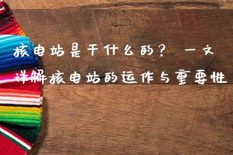 核电站是干什么的？ 一文详解核电站的运作与重要性_https://m.15771688.com_美国道指_第1张