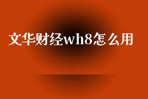 文华财经wh8怎么用_https://m.15771688.com_期货手续费_第1张