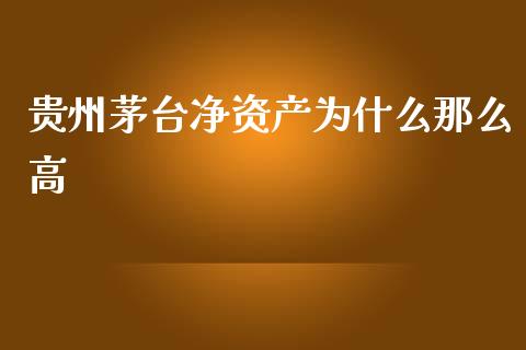 贵州茅台净资产为什么那么高_https://m.15771688.com_期货手续费_第1张