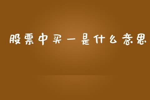 股票中买一是什么意思_https://m.15771688.com_期货手续费_第1张