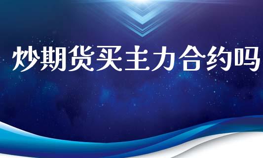 炒期货买主力合约吗_https://m.15771688.com_期货手续费_第1张