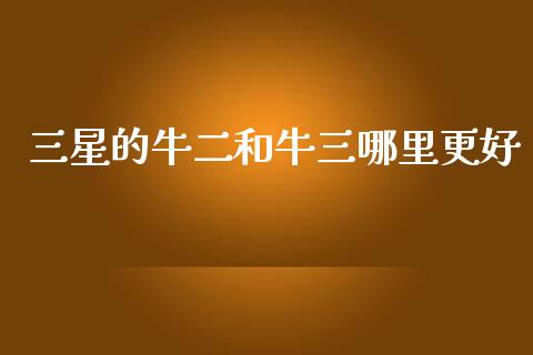 三星的牛二和牛三哪里更好_https://m.15771688.com_道指实时行情_第1张